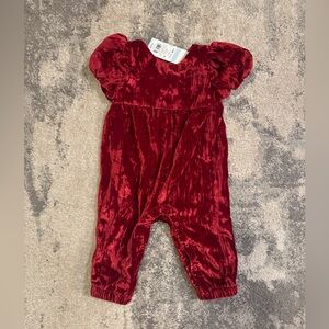 NWT Cat & Jack Red Velvet Jumpsuit